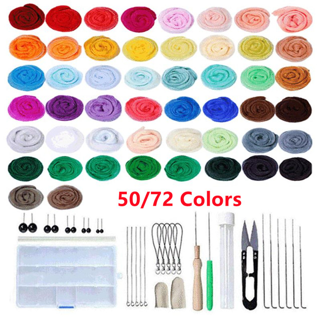 Needle Felting Kit With 50/72 Color Felting Wool For Felting Needle Felting  Supplies Needle Felting Tools For Starter Handcraft - Felt Diy Package -  AliExpress